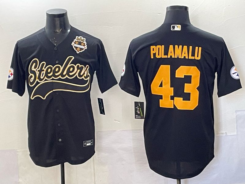 Men 2025 Pittsburgh Steelers #43 Polamalu black 3th generation Joint Name Nike Limited NFL Jersey style 006->pittsburgh steelers->NFL Jersey